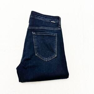 Mother High Waisted Looker Ankle Fray Last Call Dark Wash Denim Jeans Size 28